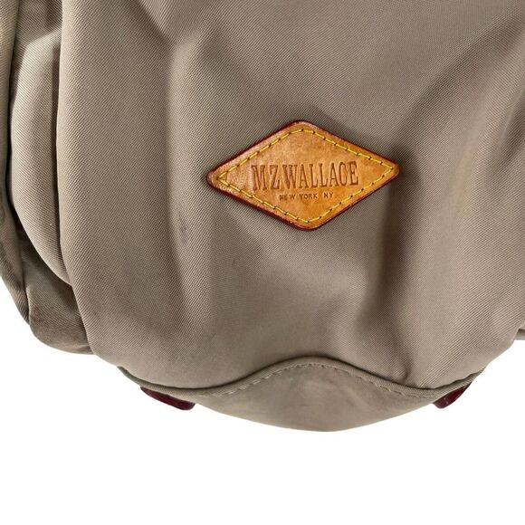 MZ Wallace Purse Nylon Taupe Handbag Shoulder Bag Pockets Every Day Bag Organize - Picture 6 of 12
